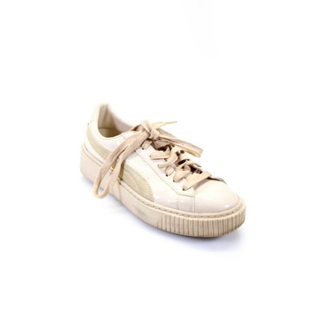 

Pre-owned|Puma Womens Suede Trim Patent Leather Low Top Sneakers Light Pink Size 6