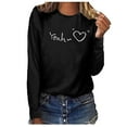thumbnail image 1 of Pompotops T-shirt à Manches Longues et Col Rond Imprimé pour Femmes, 1 of 5