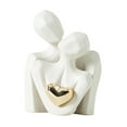 thumbnail image 2 of Estatua de pareja abrazada de cerámica, accesorios minimalistas multiusos románticos para Blanco, 2 of 9