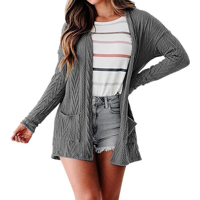 Top de manga larga para mujer, transpirable, holgado, cómodo, a la moda, para oficina, citas, trabajo, compras al aire libre, hogar, gris, M