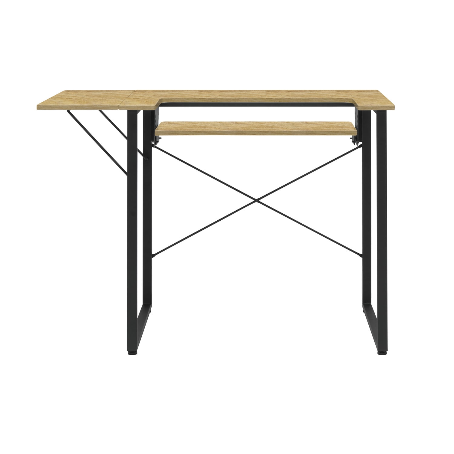 Sew Ready Dart Sewing Machine Table with Folding Top and Adjustable Platform, Black/ Ashwood