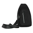 thumbnail image 2 of Bolso de lona informal para hombre, gran capacidad, color puro, almacenamiento multicapa, fácil acceso, bolso de hombro para compras, viajes, negro, tamaño libre, 2 of 14