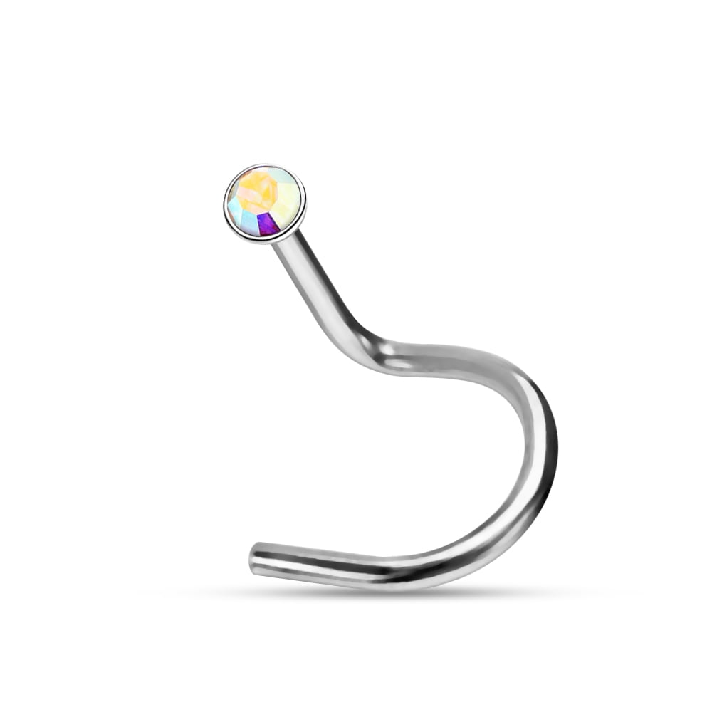Choose Size 2pcs.18G~2mm & 2.5mm Press Fit Gem 316L Surgical Steel Nose Screw Choose Size 2pcs.18G~2mm & 2.5mm Press Fit Gem 316L Surgical Steel Nose Screw