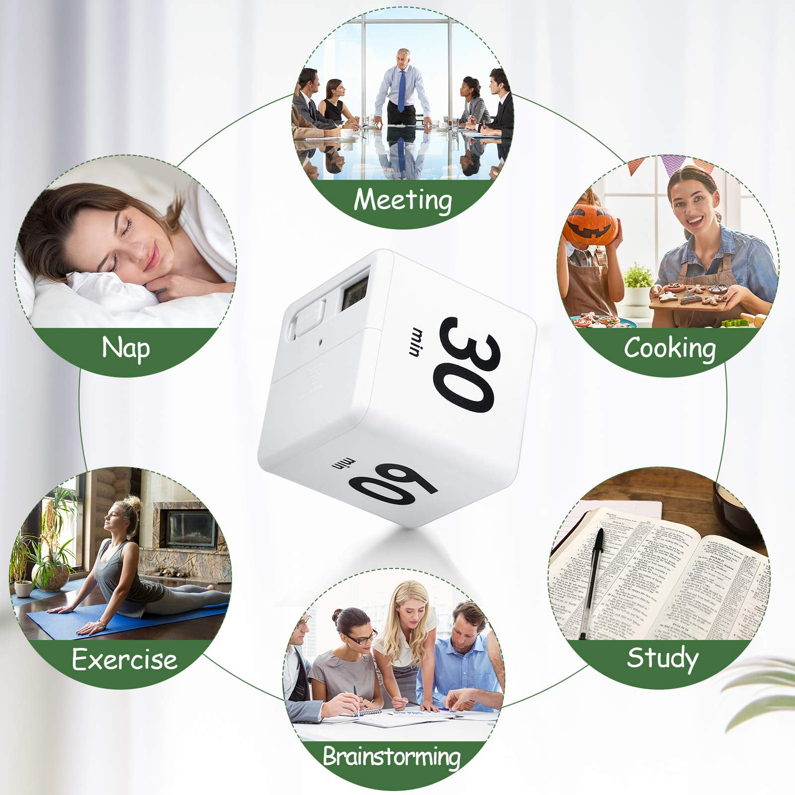 Tukinala Cube Timer Flips To Pause The Countdown Preset Timer Practical