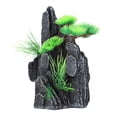 thumbnail image 2 of Aquarium Mountain View Stone Ornament Fish Tank Decoration with Small Plants, 2 of 9
