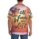 thumbnail image 3 of Balery Not All Who Wander Are Lost Camisa Casual de Manga Corta con Botones para Hombre, Texturizada, Estilo Cubano, para Playa, Verano-4X-Large, 3 of 5
