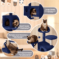 thumbnail image 5 of Yaheetech 53.9" H Cat Tree with Double Condos, Scratching Posts & Ramp, Navy Blue, 5 of 10