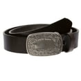 thumbnail image 1 of Snap On Leather Jean Belt with Western Fancy Scroll Engraving Oval Buckle, 1 of 4