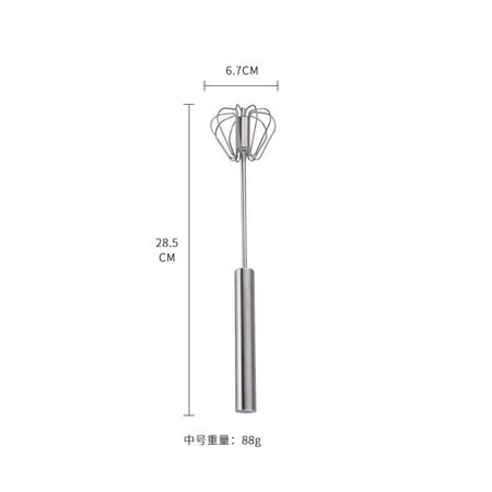 

Household Semi-Automatic Rotating Egg Beater 304 Stainless Self Turning Cream Utensils Whisk Manual Mixer Kitchen Tool