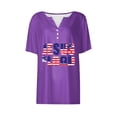 thumbnail image 4 of Fiudx Ofertas Relámpago Blusa de Manga Corta Estampada a La Moda para Mujer, Blusas Informales con Cuello En V, 4 of 4