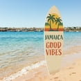 thumbnail image 5 of Outdoor Surfboard Wall Art Jamaica Good Vibes Sign with Sunset and Palm Trees, Beach House Tropical Coastal Decor Weatherproof PVC, 5 Foot, 5 of 9