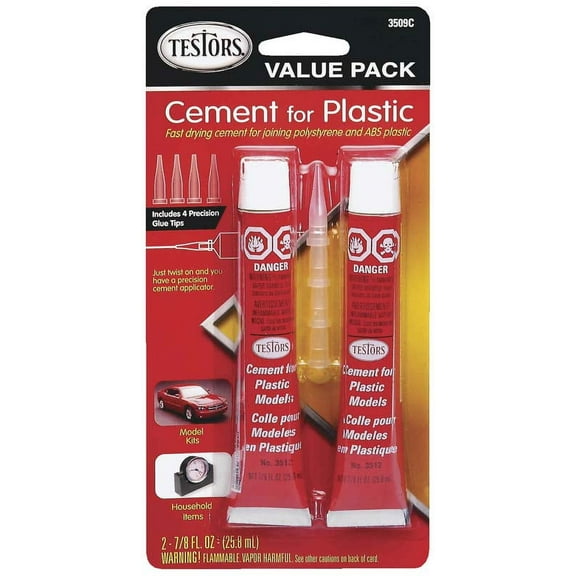 Testors 290278 Cement Value Pack (2) 7/8 Fl Oz Tubes