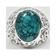 thumbnail image 1 of Bague Turquoise Pierre Précieuse Turquoise Naturelle Design Unique Fait Main Bague de Fiançailles, 1 of 9
