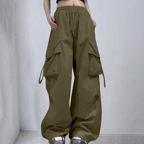 Women Cargo Pants with Pockets High Waisted Straight Leg Pants Relaxed Fit Women Pants Casual Baggy Sweatpants for Women