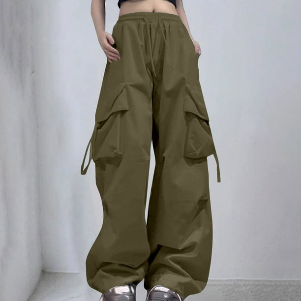 WILLBEST Pantalones Casuales elegantes para Mujer, Pantalones Cargo de Cintura Alta, Pantalones Holgados de Corte Relajado con Bolsillos para Mayor Comodidad y Versatilidad a Diario. Chica
