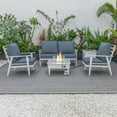 thumbnail image 4 of LeisureMod Walbrooke Modern Aluminum 5-Piece Patio Conversation Set with Outdoor Square Fire Pit Side Table Tank Holder, Navy Blue, 4 of 19