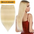 thumbnail image 1 of SEGO Thick Hidden Wire in Hair Extensions 100% Remy Human Hair Extensions with Invisible Band Translucent Fish Line Hairpiece Without Clip, 1 of 7