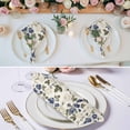 thumbnail image 3 of Blue Floral Leaves Cloth Napkins, Farmhouse Abstract Art Flowers Washable and Reusable Dinner Napkins Set of 6, Table Napkin for Kitchen Party Birthday Wedding Hotel Housewarming 20"x20", 3 of 9