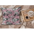 thumbnail image 2 of Floral Fluffy Throw Pillow Cushion Cover, Vintage Big Garden Flowers with Leaves Tulips Buds Art Sketchy Image, Decorative Square Accent Pillow Case, 28" x 28", Coral Black and White, by Ambesonne, 2 of 5
