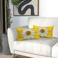 thumbnail image 6 of Summer Daisy Floral Lumbar Pillow Covers 12X20 Inch Set of 2 White Petal Flower Bloom Decorative Pillow Cases Yellow Seasonal Cushion Case Farmhouse Home Decor for Sofa Couch Porch Outdoor, 6 of 6