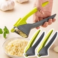 thumbnail image 2 of Under 10 Garlic Press CleanForce Garlic Garlic Mincer with Trigger Operated Wiper & Handy Cleaning Tool Green, 2 of 6