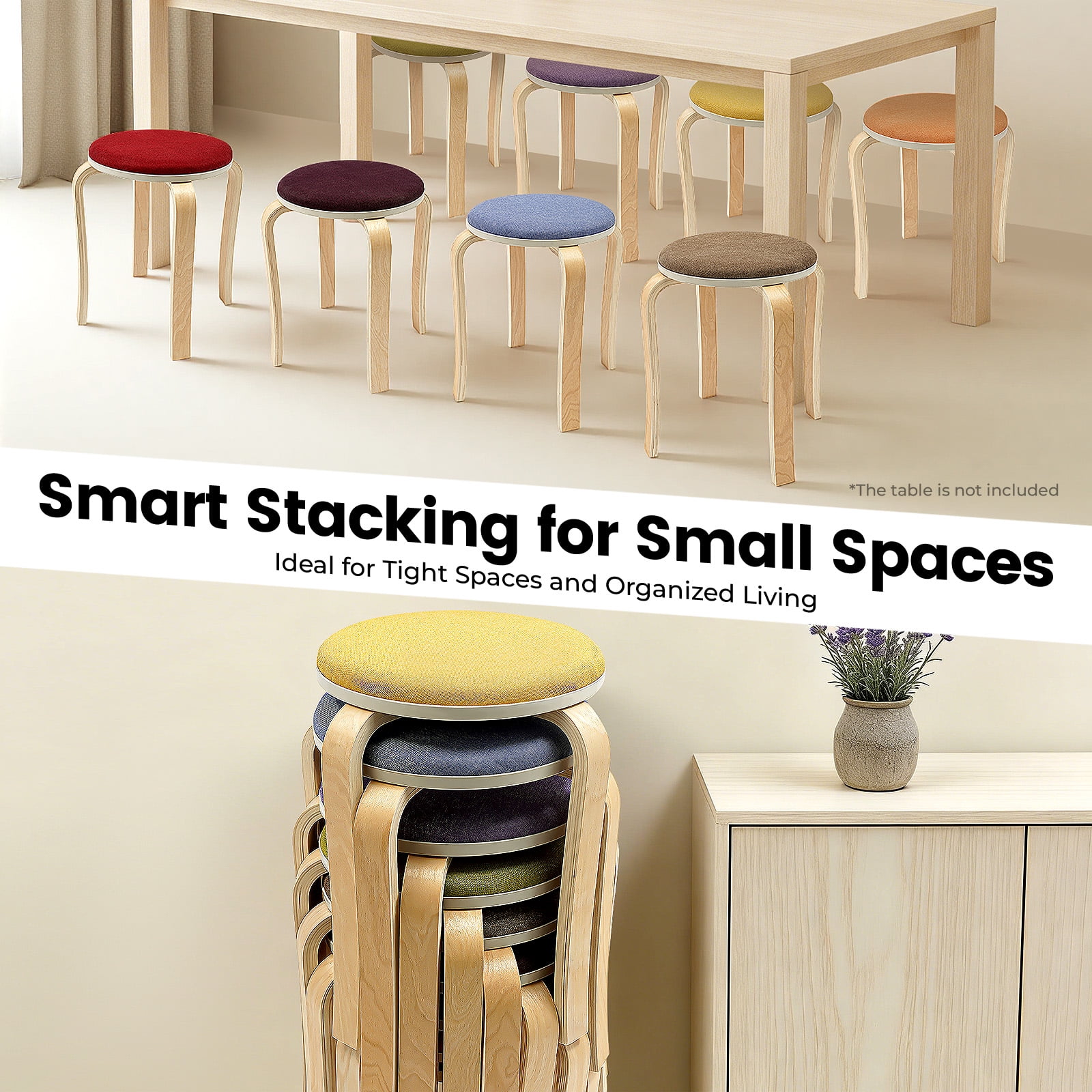 8pcs stackable nesting stools 17inch product