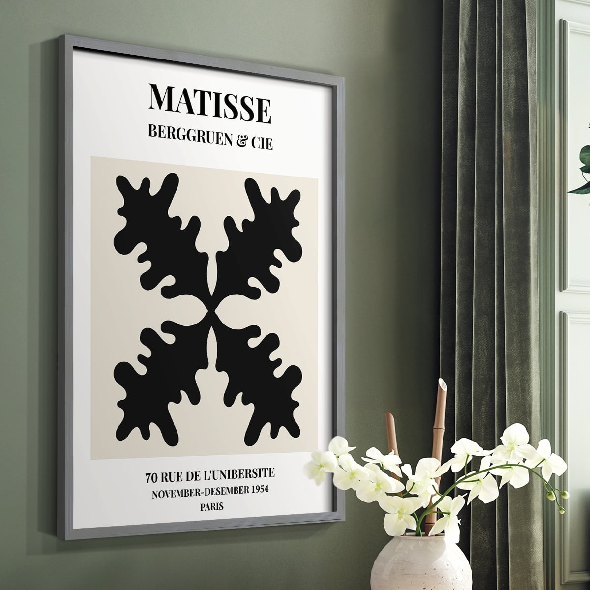 Matisse CXLVI Framed Print in Gray Solid Wood 16 x 20 Framed Print