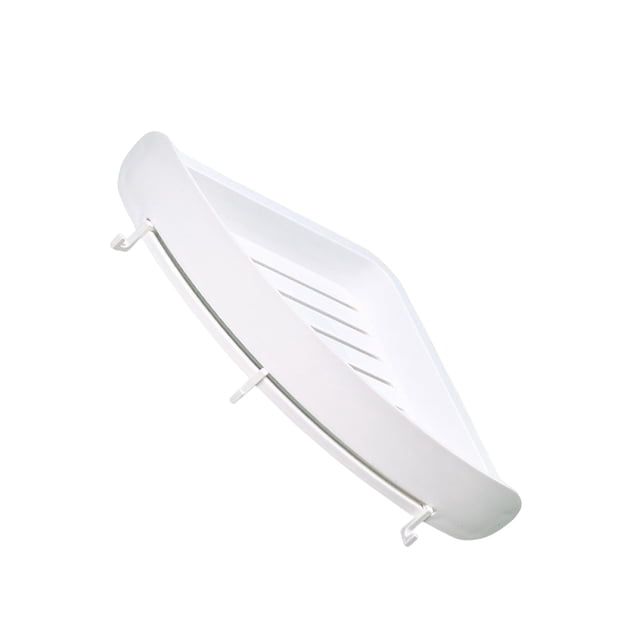 Toystoory Estante de esquina de baño multiusos, estante de almacenamiento Triangular adhesivo, organizador de ducha sin perforación con ganchos Juegos de accesorios de baño Blanco Toystoory HA024539-02