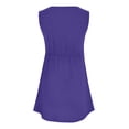 thumbnail image 6 of Npasoilc V-Neck Pleated Pocket Dresses for Women Sleeveless Loose Solid Color A-Line Mini Dress, 6 of 7