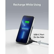 Anker 622 Magnetic Battery (MagGo) Upgraded Version, 5,000mAh Foldable Magnetic Wireless Portable Charger and USB-C (On The Side), Only for iPhone 15/14/13/12 Series (Interstellar Gray)