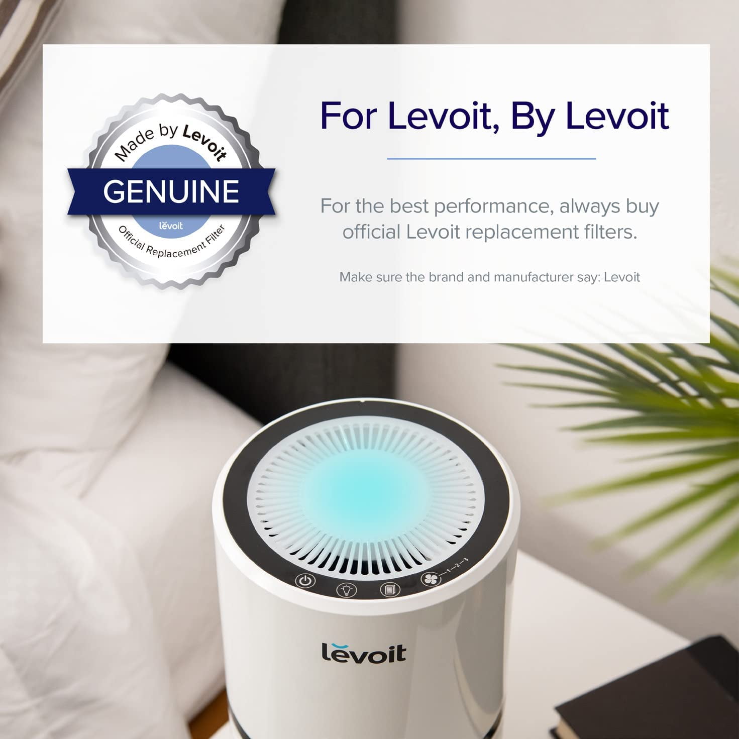 ESO 2 Pack compatible with Levoit LV-H132 Air Purifier Filter HEPA and Activated Carbon Replacement Filters Set 
