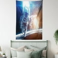 thumbnail image 4 of Outer Space Decor Tapestry, Spaceman in Galaxy in front of Nebula Gas Cloud Interstellar Art Print, Wall Hanging for Bedroom Living Room Dorm Decor, 40W X 60L Inches, Blue Yellow, by Ambesonne, 4 of 5