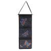 Cuadros Decorativos Bolsa de almacenamiento para colgar en la pared con pintura de mariposa y diamantes, 3 bolsillos, color negro (AA991) Likrtyny embutido en tela