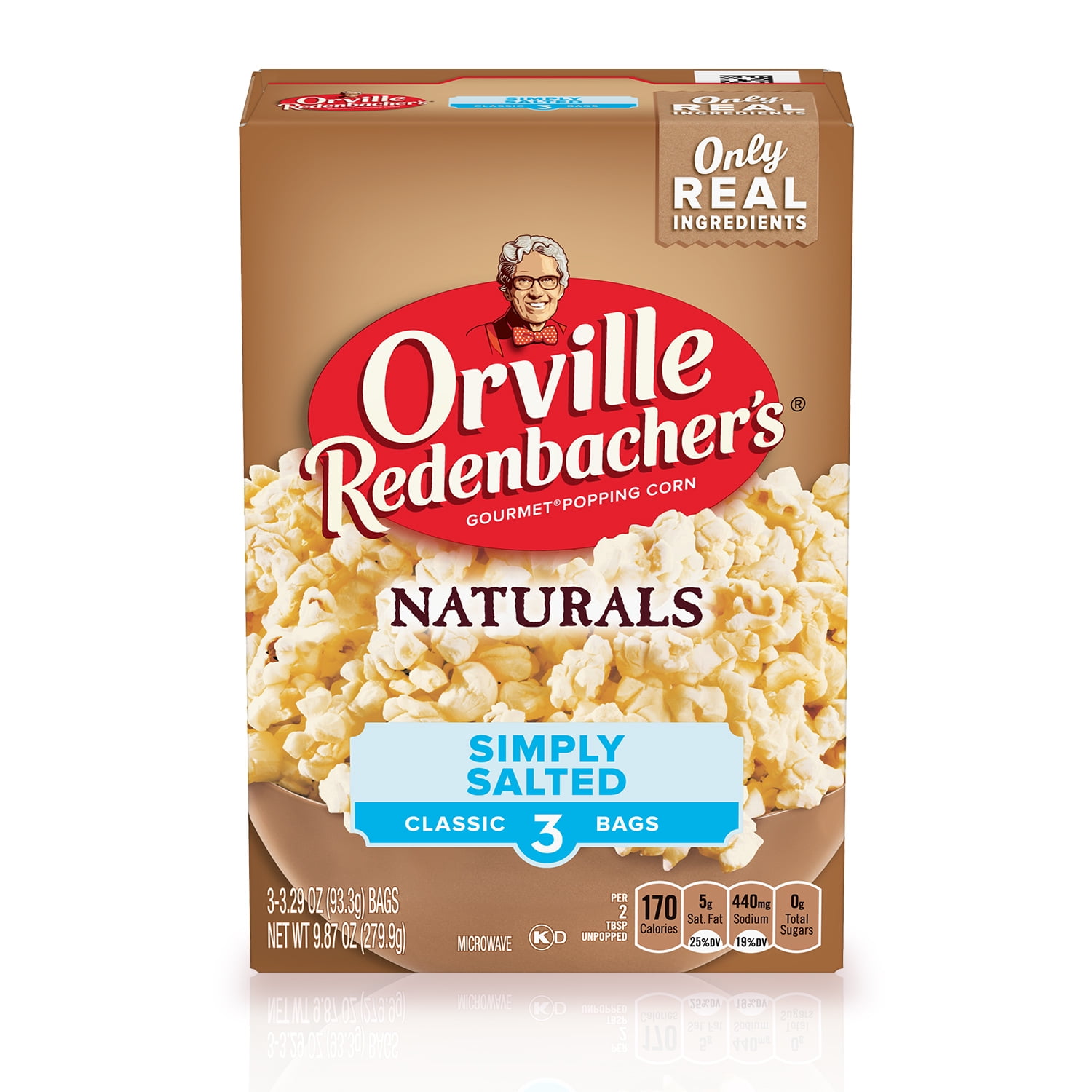 Orville Redenbacher's Naturals Simply Salted Popcorn, 3.29 Ounce Classic Bag, 3-Count