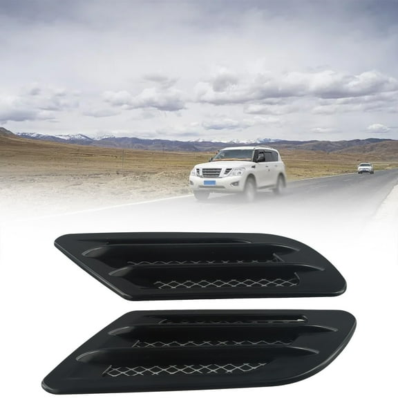 Black Car Hood Intake Side Vent Trim Decoration for Vehicles