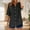 #305-Black, variant on Haivin Women's Cotton Linen Blouse, Short Sleeve with Button Cuffs, Floral Printed V-Neck Shirt for Spring Summer Fall Casual Wear
