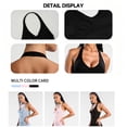 thumbnail image 6 of Women's V-Neck Tank Top with Built-in Bra - Fitted Long Cami Casual Basic Sleeveless Shirt for Layering or Workout Black S, 6 of 6