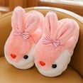 thumbnail image 6 of WOYY Girls Slippers Cartoon Rabbit Soft Soled Shoes Fuzzy Cozy Warm Home Shoes, 6 of 7