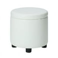 thumbnail image 2 of Designs4Comfort Pouf Rond d'Appoint avec Rangement en Similicuir Ivoire Blanc, 2 of 10