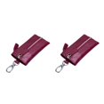 thumbnail image 1 of Sonducket Cartera de cuero para llaves, monedero de almacenamiento, llavero de playa, bolsa organizadora de lápiz labial Vintage para Morado oscuro 2piezas, 1 of 6