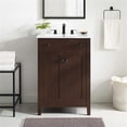 thumbnail image 2 of Modway Nantucket 24" Modern Wooden Bathroom Vanity in Walnut and White, 2 of 10
