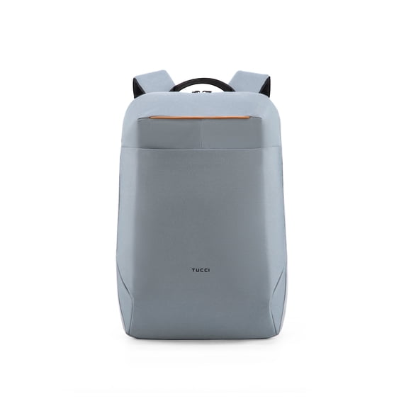 TUCCI Italy SportStride Sac à Dos pour Ordinateur Portable 17,3 Po – Gris Pâle, Tissu Résistant à l'Eau, Housse pour Chariot, Sac Léger pour Navetteur