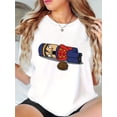 thumbnail image 2 of Women's Nutcracker Graphic Tee - Casual & Sporty Round Neck Short Sleeve, Comfortable Polyester Blend Summer Top in Black with Whimsical Design, 2 of 8