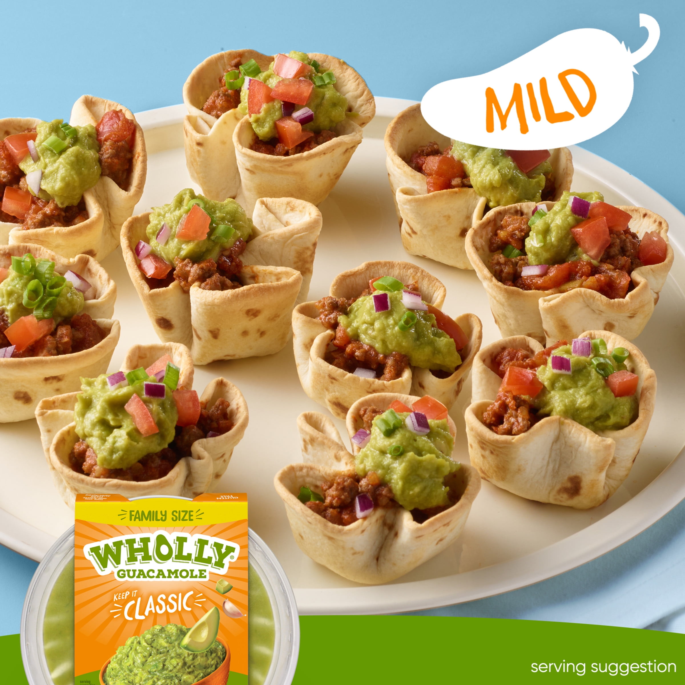 WHOLLY GUACAMOLE Classic Bowl Family Size, Hass Avocados, No preservatives added, 15 oz Tub