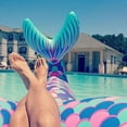 thumbnail image 2 of Giant Ride-on Inflatable Mermaid Fin Pool Float Beach Inner Tube (Supports Up to 200 Pounds), 2 of 5