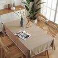 thumbnail image 5 of Manteles 100% de algodón con borlas, cubierta de mesa a prueba de polvo para cocina, comedor, decoración del hogar y boda, 5 of 5