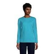 Lands' End Women's Relaxed Supima Cotton Long Sleeve Crewneck T-Shirt