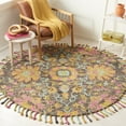 thumbnail image 2 of SAFAVIEH Blossom Gavril Southwestern Wool Area Rug, Charcoal/Multi, 6' x 6' Round, 2 of 11