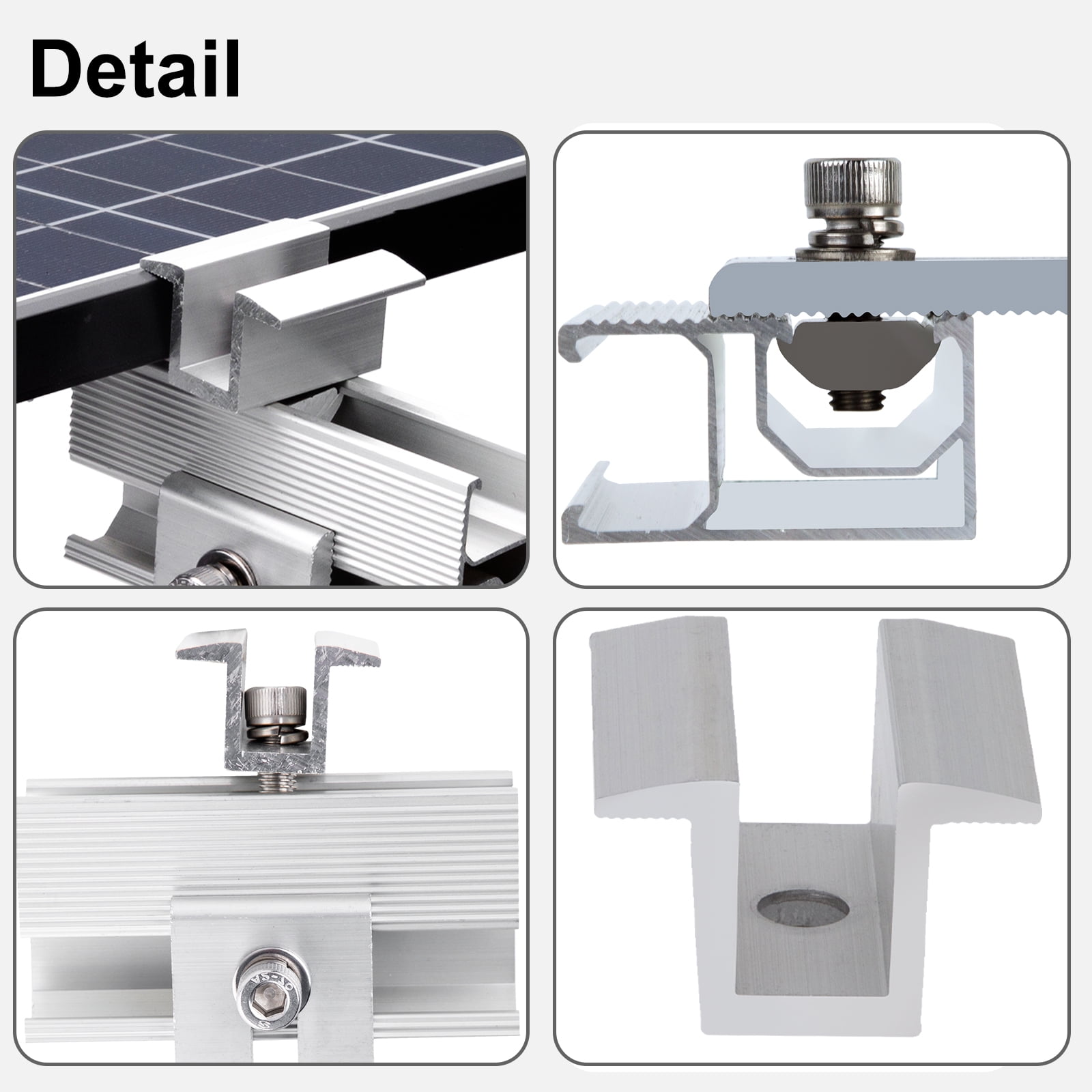 Solar Panel Mounting Bracket Kit, Solar Roof Mount Kit for 1-4 Pieces Thickness 1.18”/1.37” Solar Panels