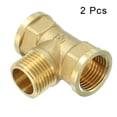 thumbnail image 3 of Uxcell G1/2" Femenino x G1/2" Masculino x G1/2" Femenino Accesorio en T de Latón de 1.6" de Longitud, Dorado, 3 of 6